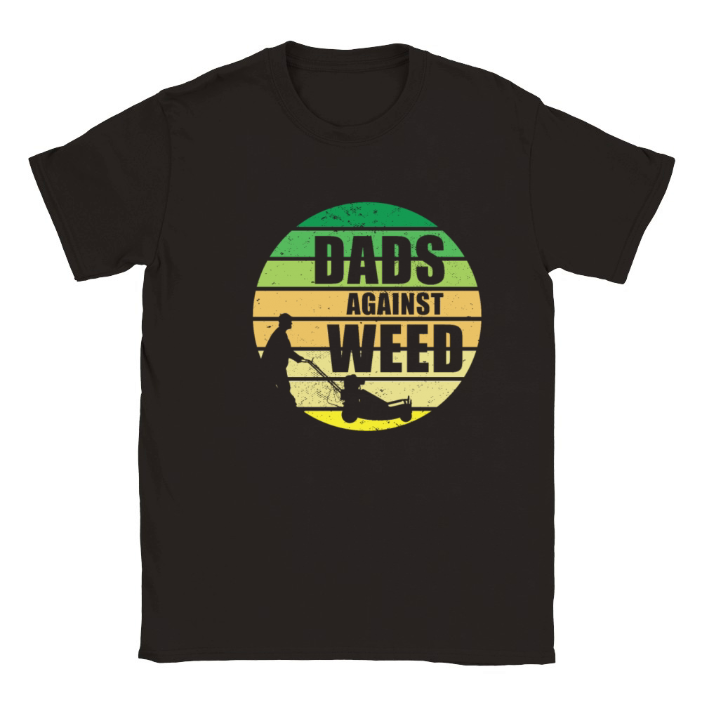 Dads Against Weed Retro Plant Daddy Gardener Lawn Classic Kids Crewneck T-shirt