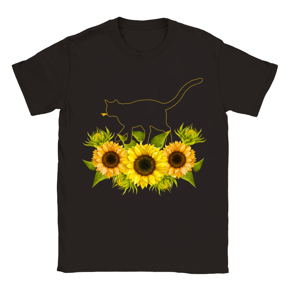 Sunflower Cat Classic Kids Crewneck T-shirt