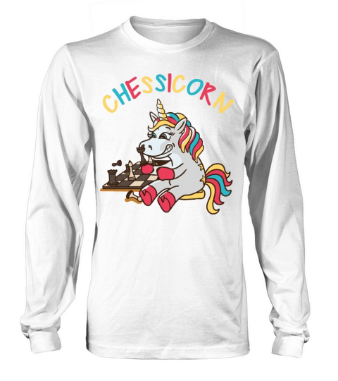 Chessicorn Unicorn Chess Pun Long sleeved Unisex