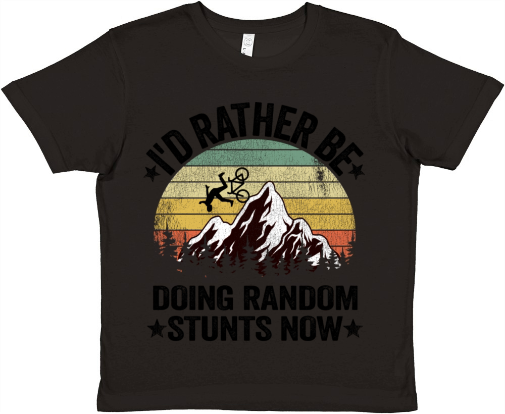 I d Rather Be Mountain Biking Vintage Mtb Downhill Premium Kids Crewneck T-shirt