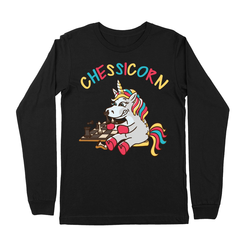 Chessicorn Unicorn Chess Pun Premium Long Sleeve