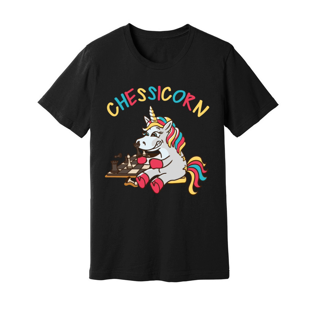 Chessicorn Unicorn Chess Pun Unisex Jersey Tee