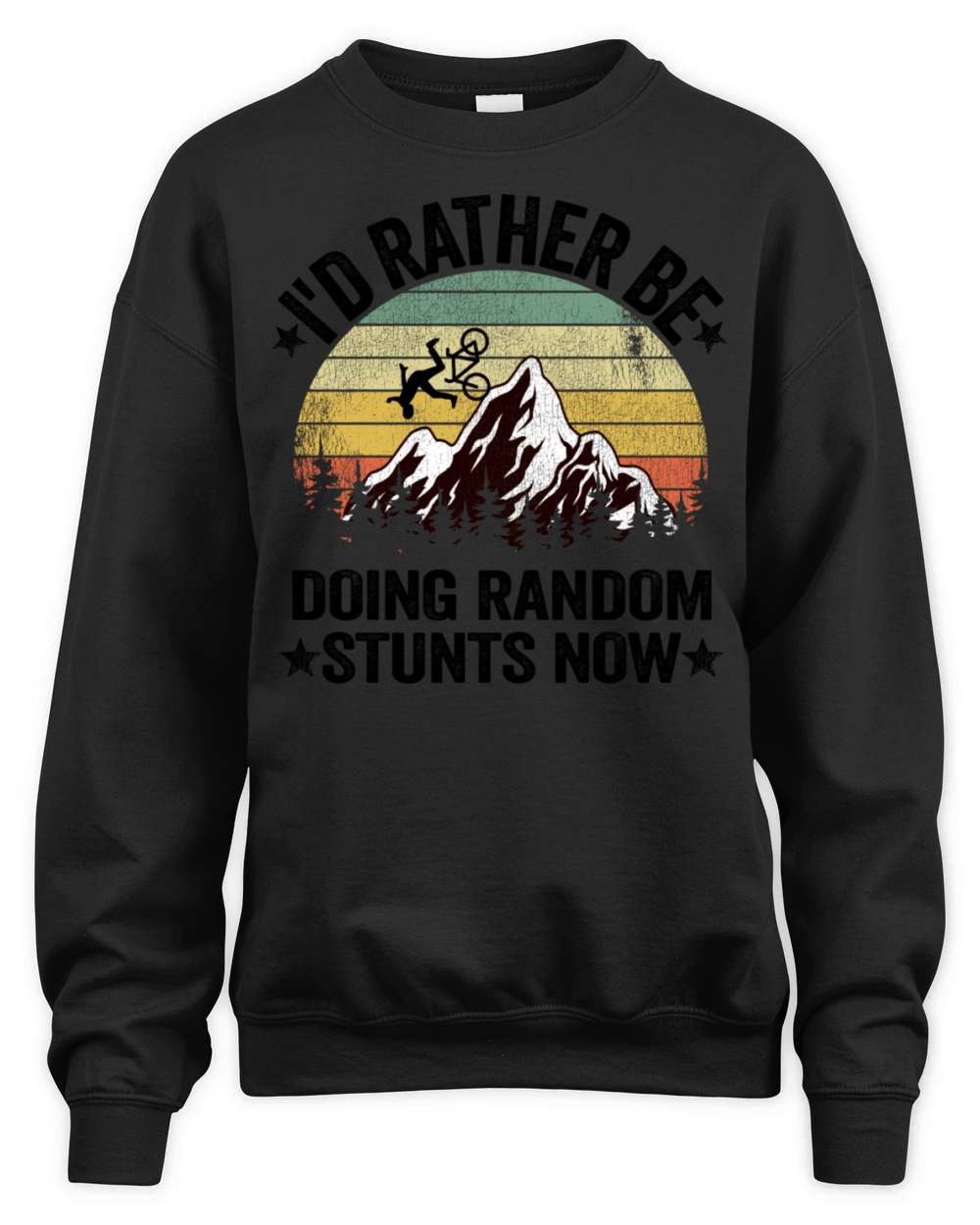 I d Rather Be Mountain Biking Vintage Mtb Downhill Unisex Premium Crewneck Sweatshirt
