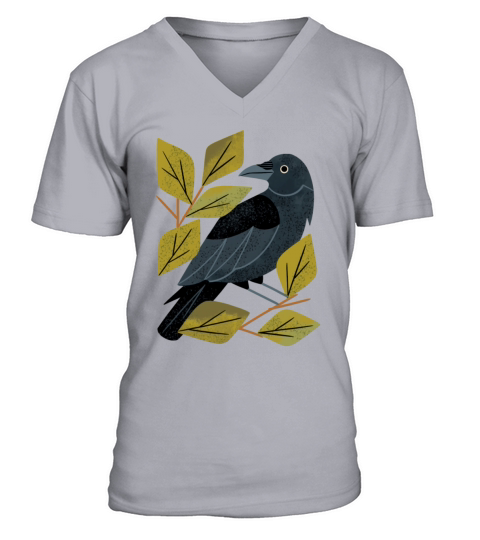 Perching Raven V-Neck T-shirt