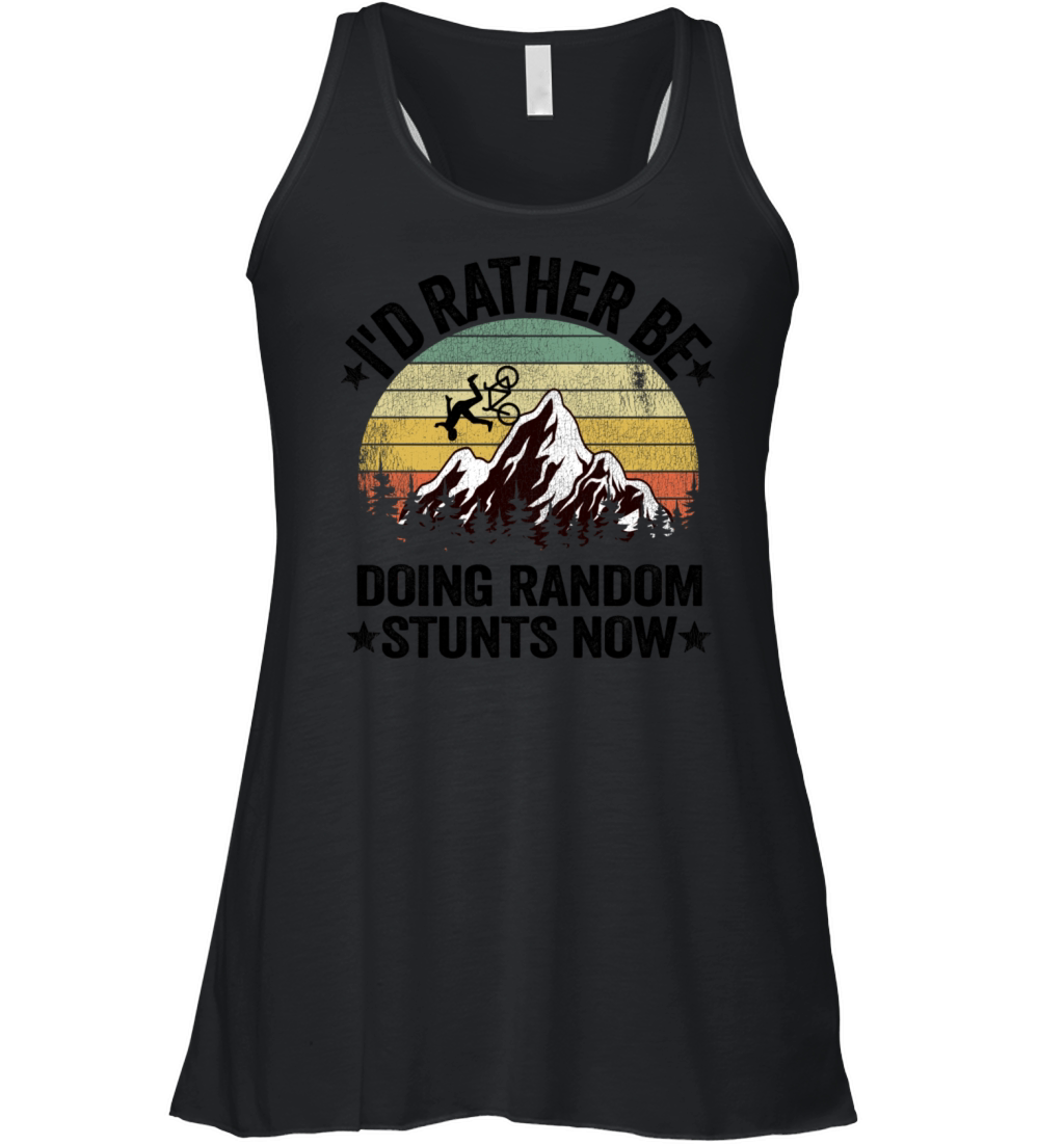 I d Rather Be Mountain Biking Vintage Mtb Downhill Women's Flowy Tank Top