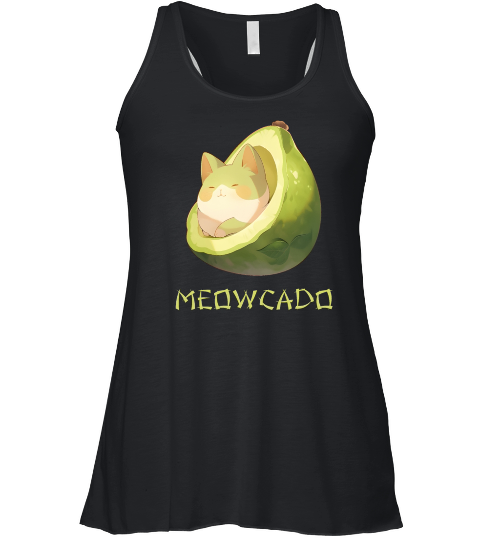 Meowcado Funny Avocado Kawaii Cat Lover Women's Flowy Tank Top