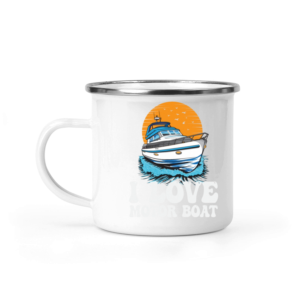 I Love Motor Boat Parade Motorboating Quote Camping Mug