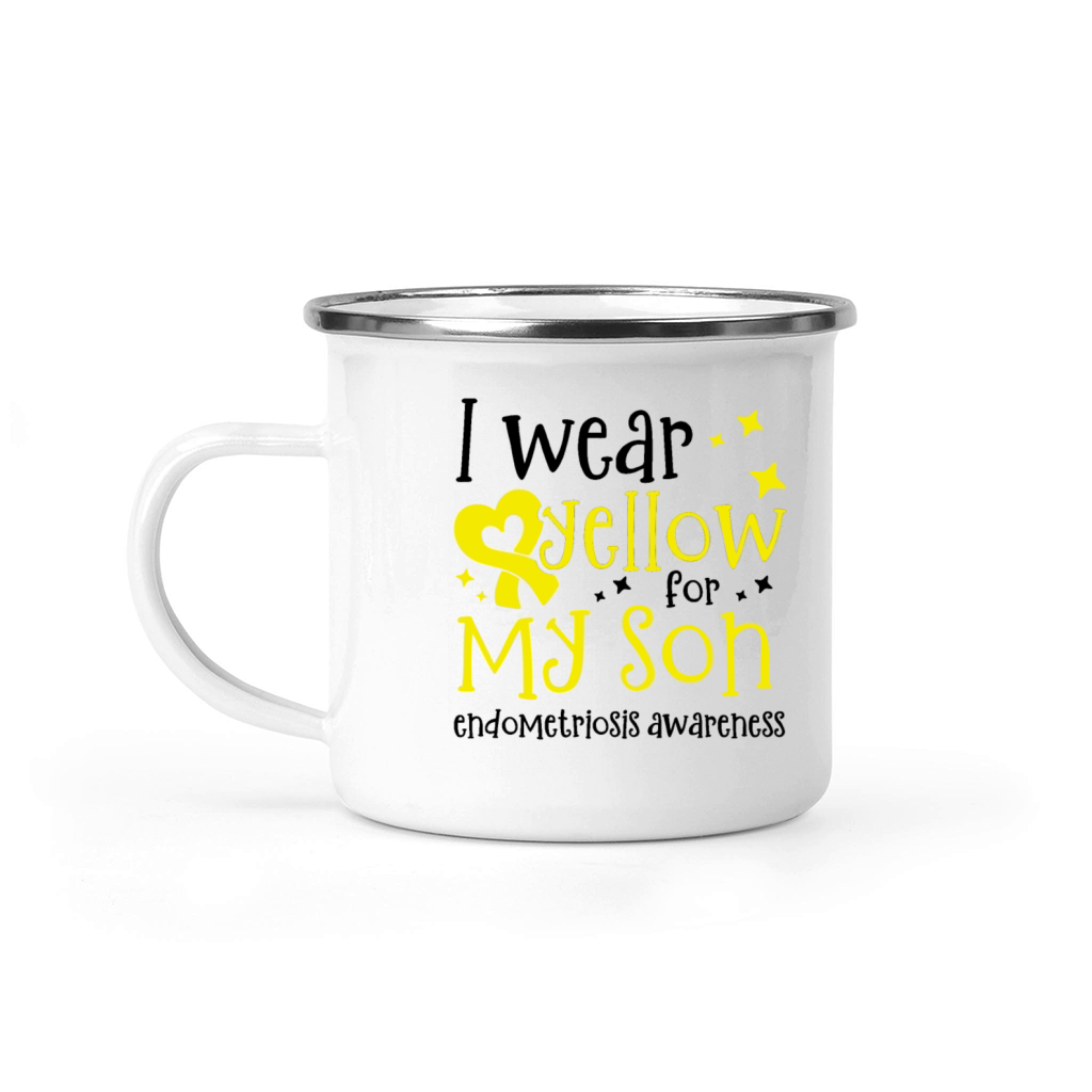 I Wear Yellow For My Son Endometriosis Surgery Camping Mug