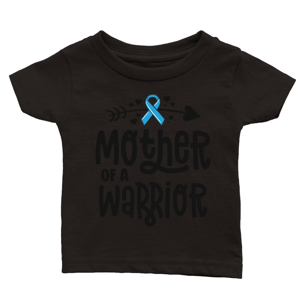Mother Of A Warrior Prostate Cancer Blue Ribbon Classic Baby Crewneck T-shirt