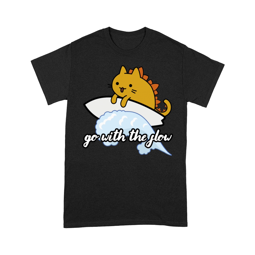 Catzilla Surfer Surf Lover Go With The Flow Comfort T-shirt