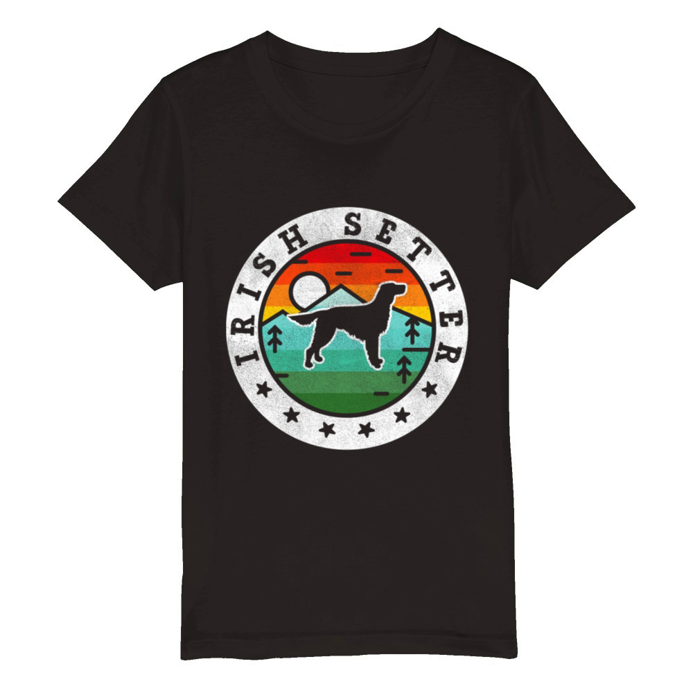 Irish Setter Dog Summer Vintage Organic Kids Crewneck T-shirt
