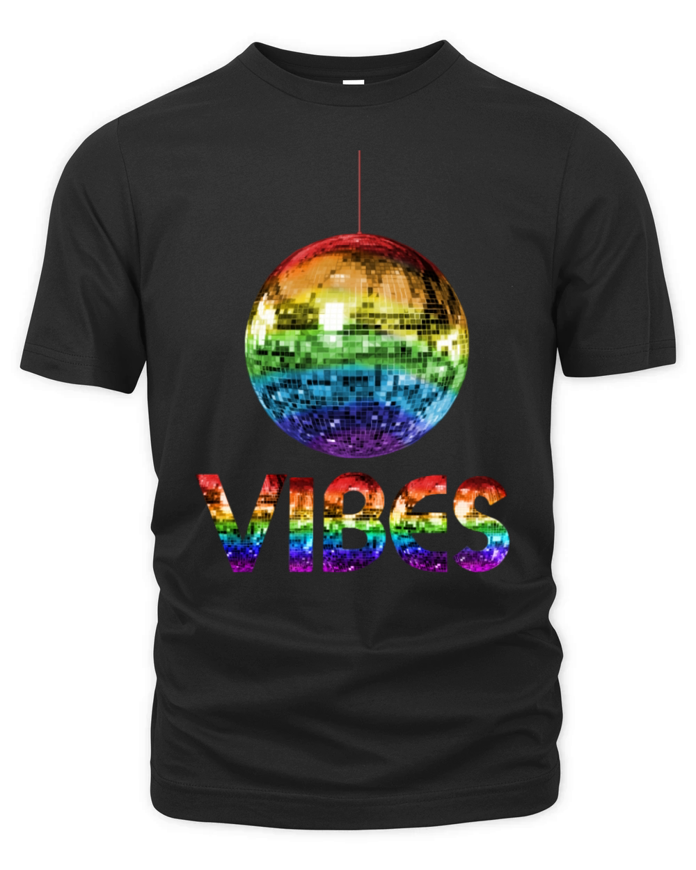 70s Rainbow Pride Discoball Vibes Organic Unisex T-shirt