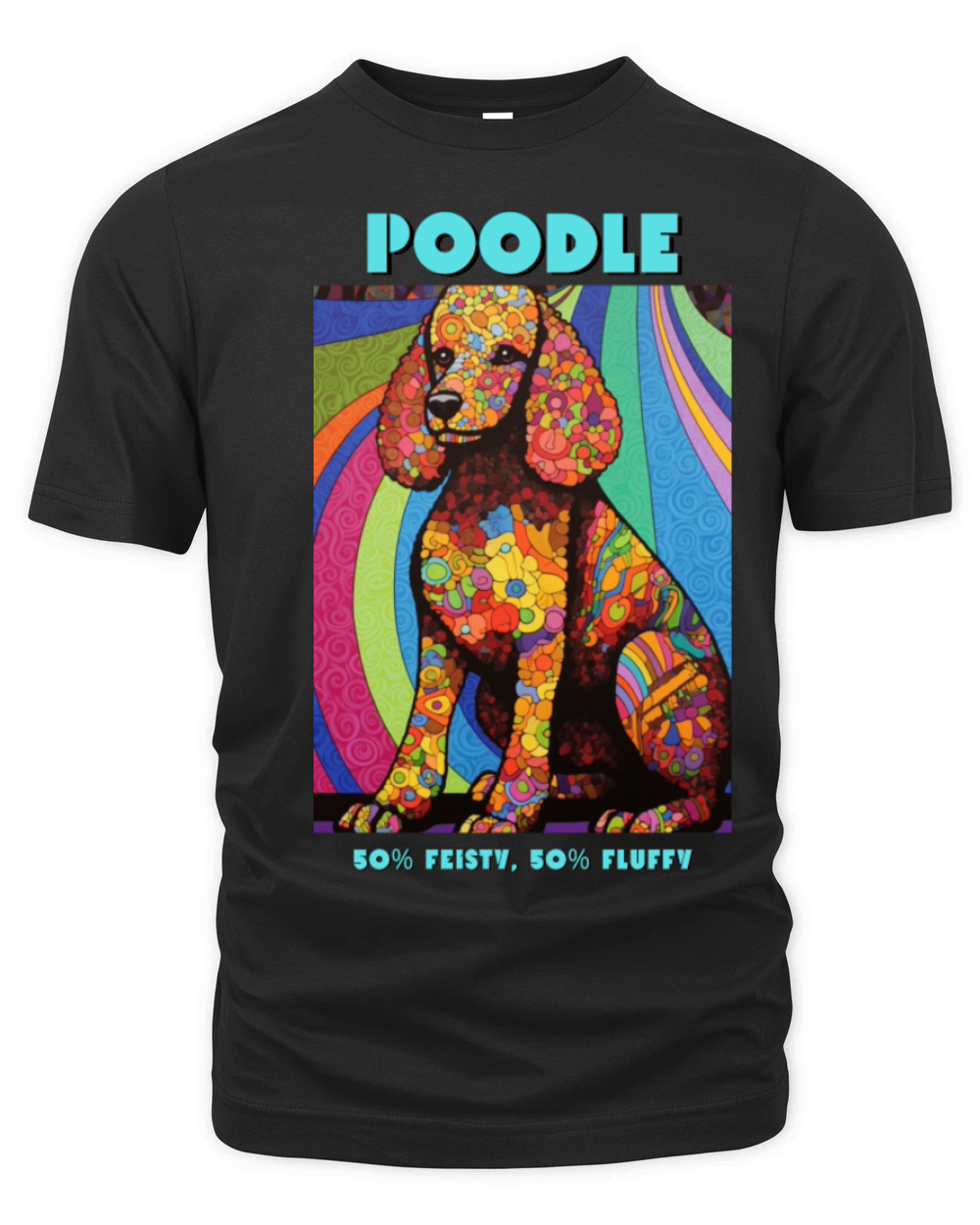 Poodle dog portrait art Organic Unisex T-shirt