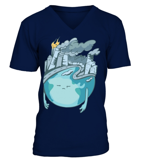 Earth Polution V-Neck T-shirt