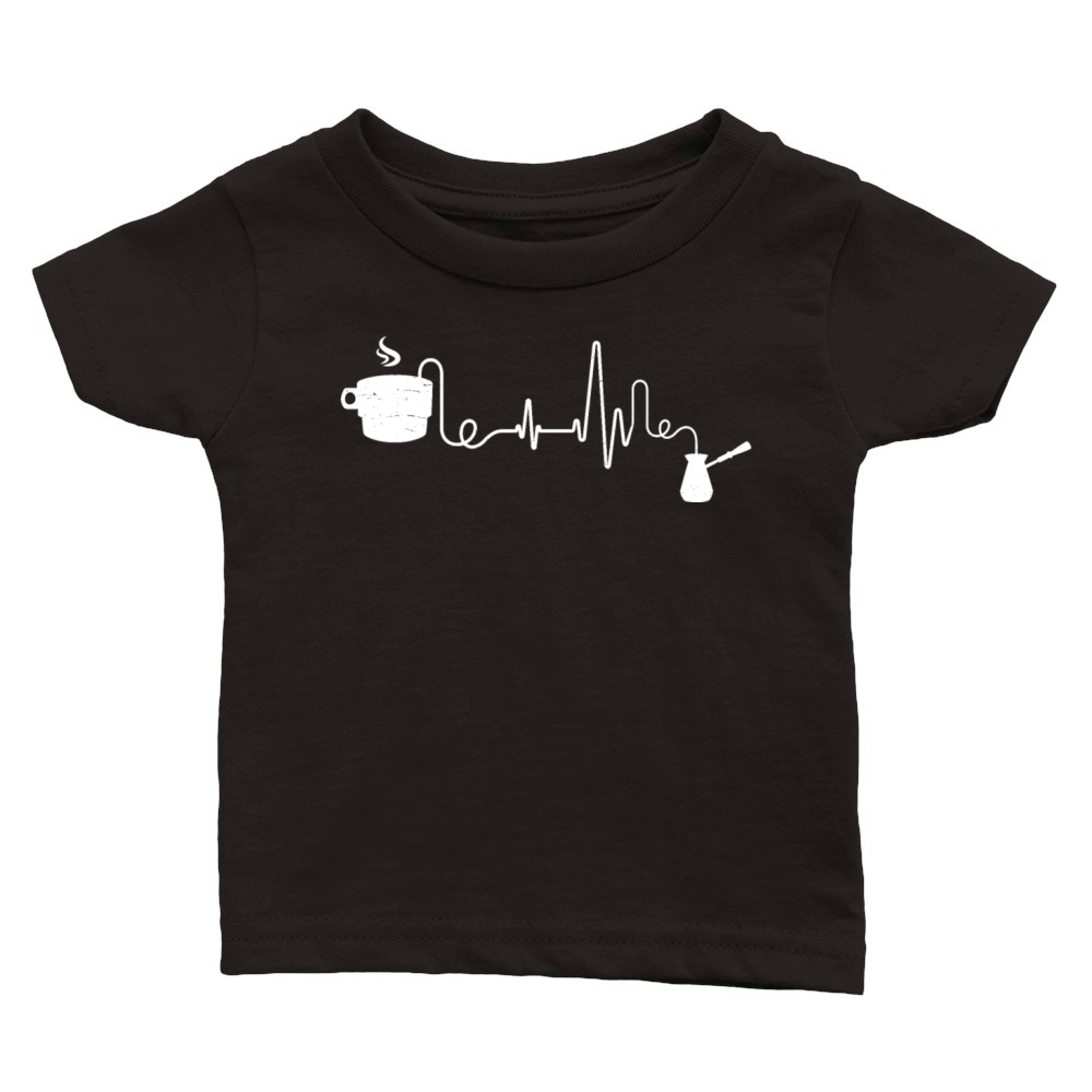 Coffee Heartbeat Coffee Cup Caffeine Lovers Classic Baby Crewneck T-shirt