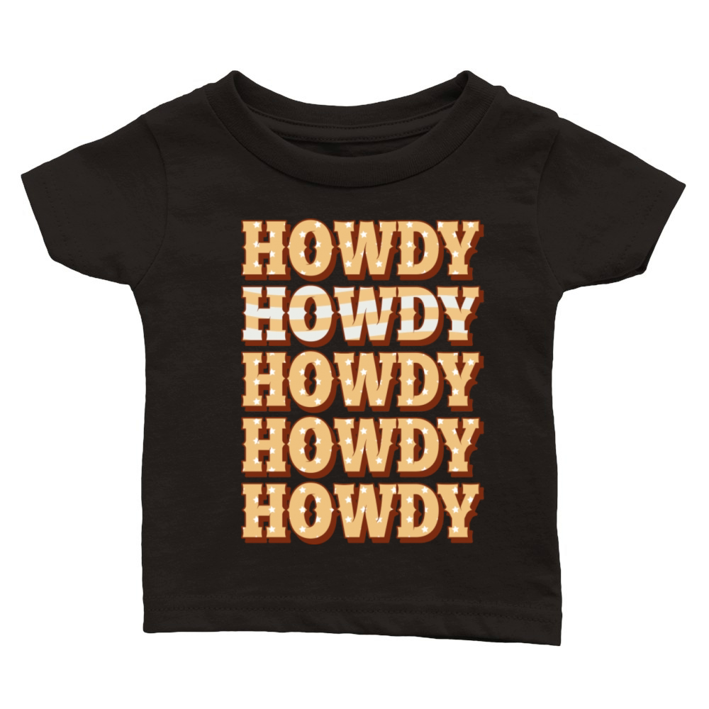 Vintage Howdy Southern Saying Country Lover Classic Baby Crewneck T-shirt