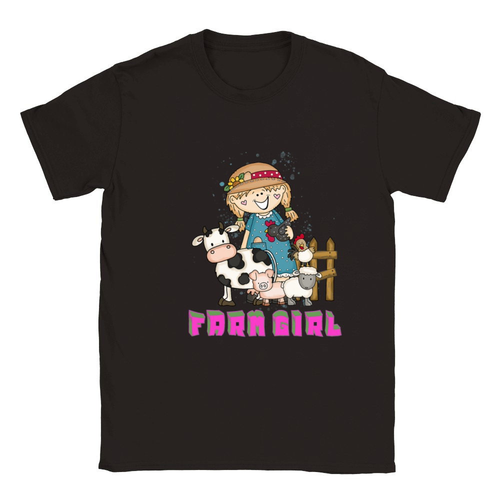 Farm Girl Farm Girl Peasant Cool Farm Animals Classic Kids Crewneck T-shirt