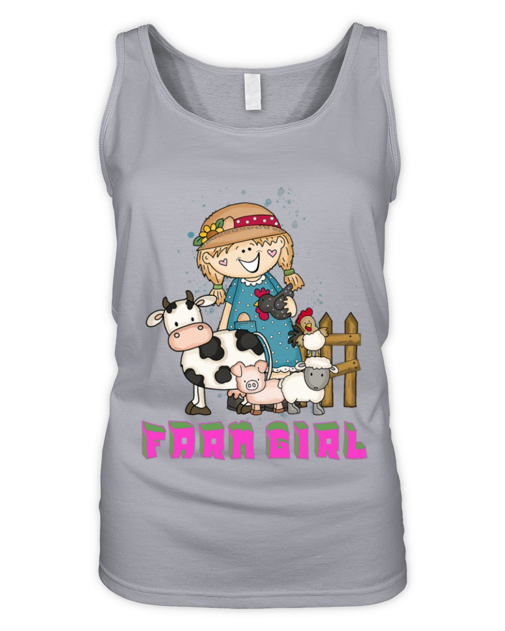Farm Girl Farm Girl Peasant Cool Farm Animals Organic Women's Tank Top