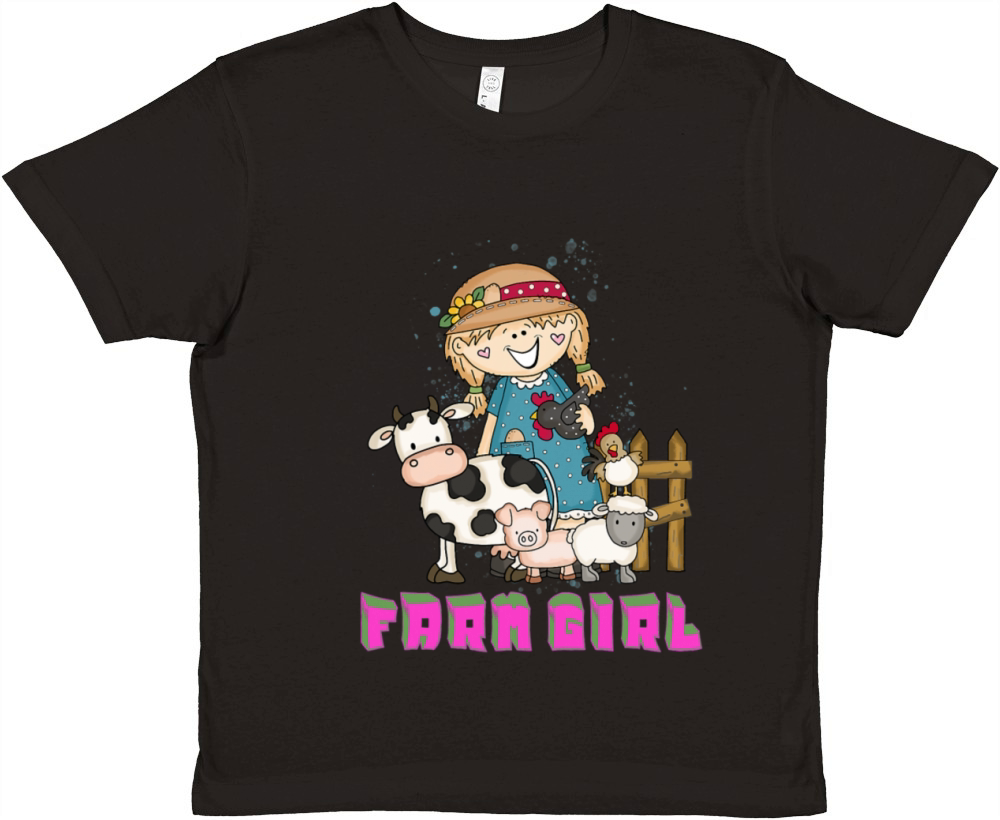 Farm Girl Farm Girl Peasant Cool Farm Animals Premium Kids Crewneck T-shirt