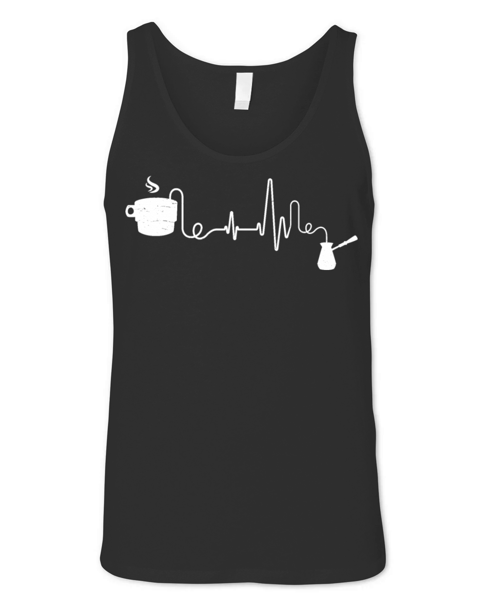 Coffee Heartbeat Coffee Cup Caffeine Lovers Unisex Jersey Tank