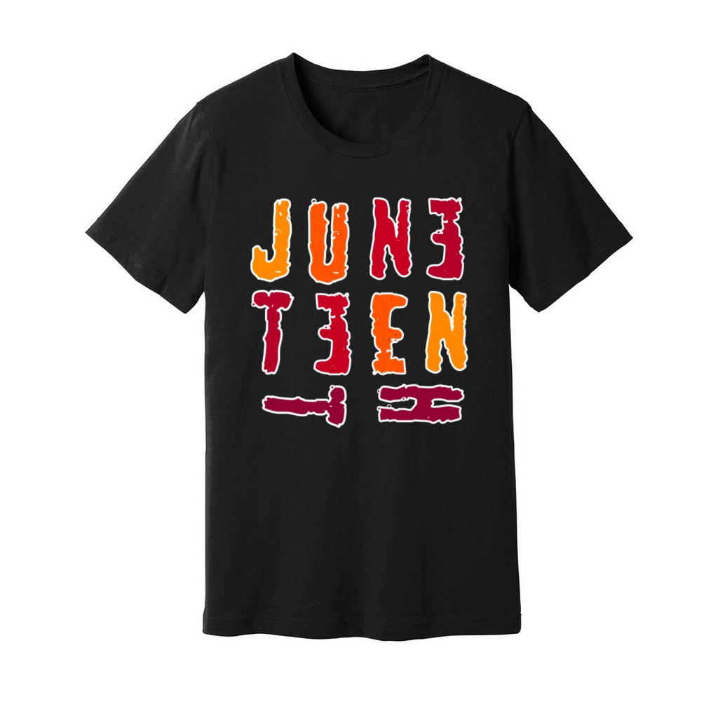 Fun juniteenth week appreciation colorful letters Unisex Jersey Tee