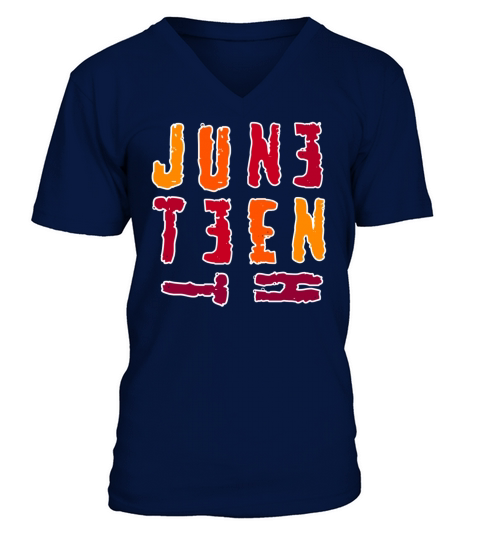 Fun juniteenth week appreciation colorful letters V-Neck T-shirt