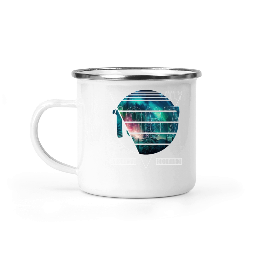 Limited Edition 1967 July Birthday Polar Lights Camping Mug