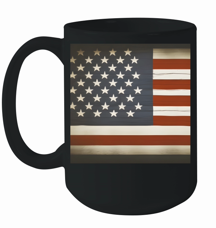 USA Distressed Flag Patriotic Ceramic Mug