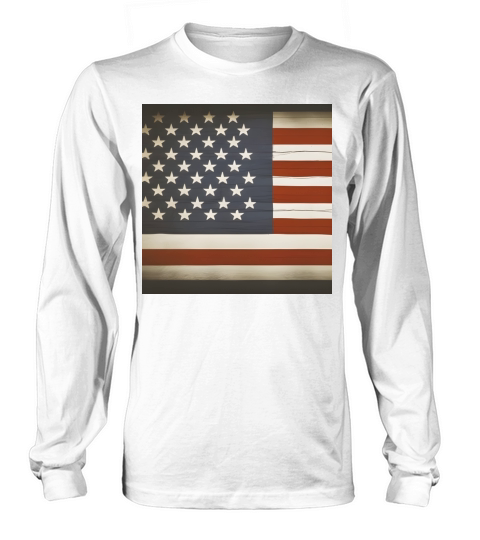 USA Distressed Flag Patriotic Long sleeved Unisex