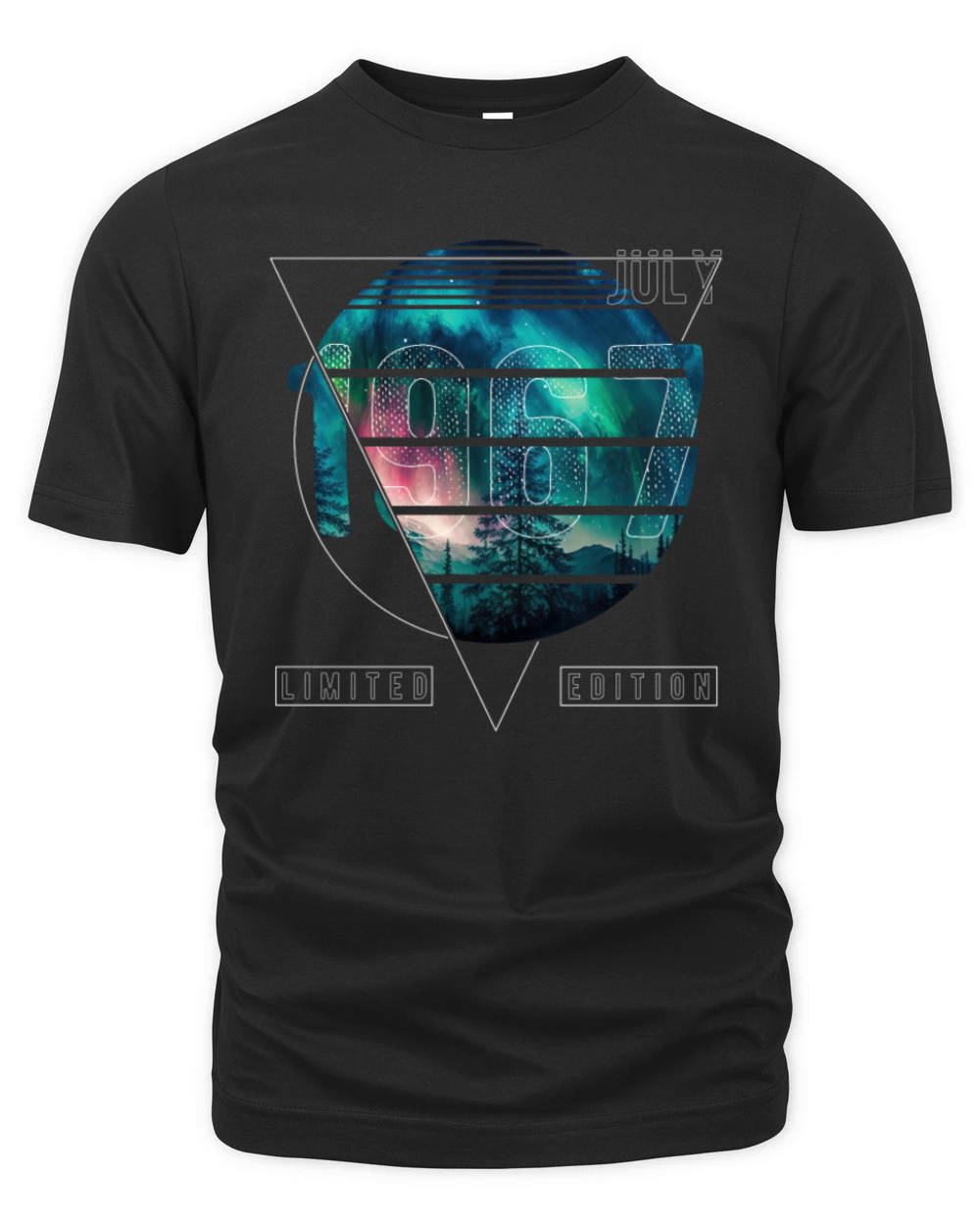 Limited Edition 1967 July Birthday Polar Lights Organic Unisex T-shirt