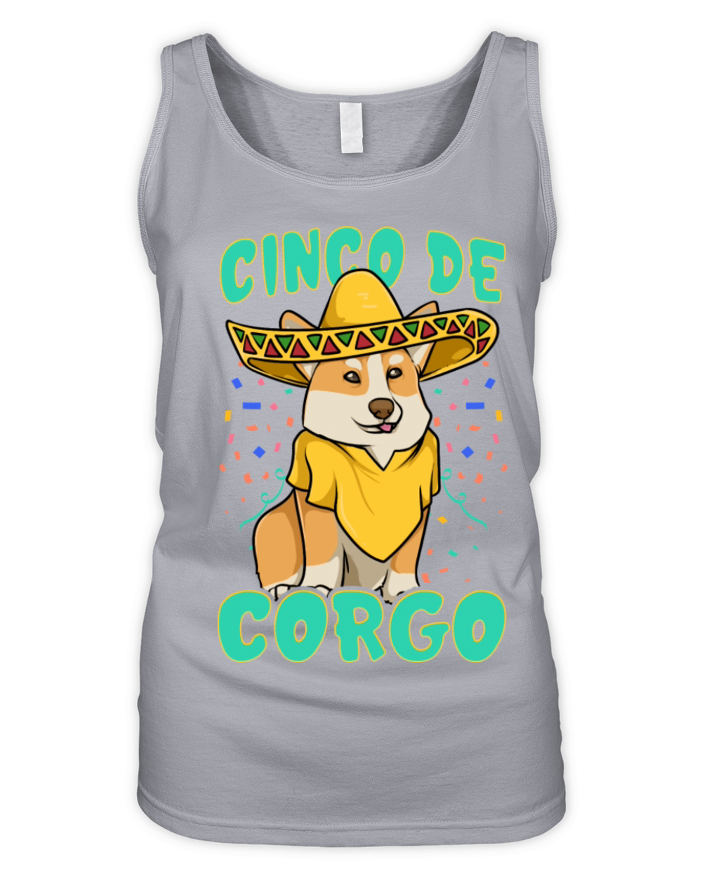 Cinco De Mayo Funny Corgi Dog With A Poncho Organic Women's Tank Top