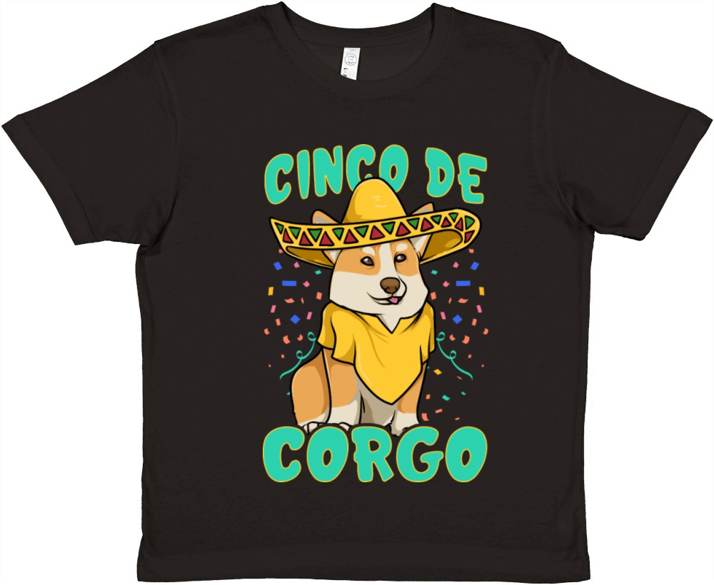 Cinco De Mayo Funny Corgi Dog With A Poncho Premium Kids Crewneck T-shirt