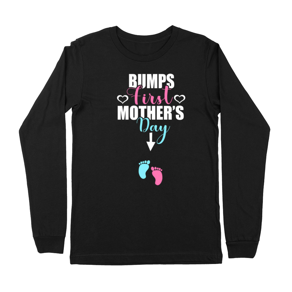 Pregnant Mom Bumps First MotherS Day For Premium Long Sleeve