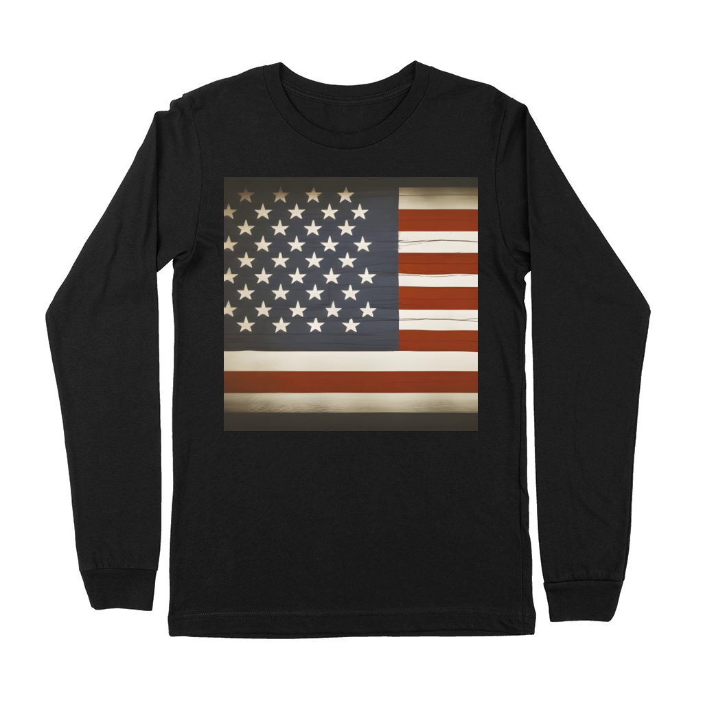 USA Distressed Flag Patriotic Premium Long Sleeve