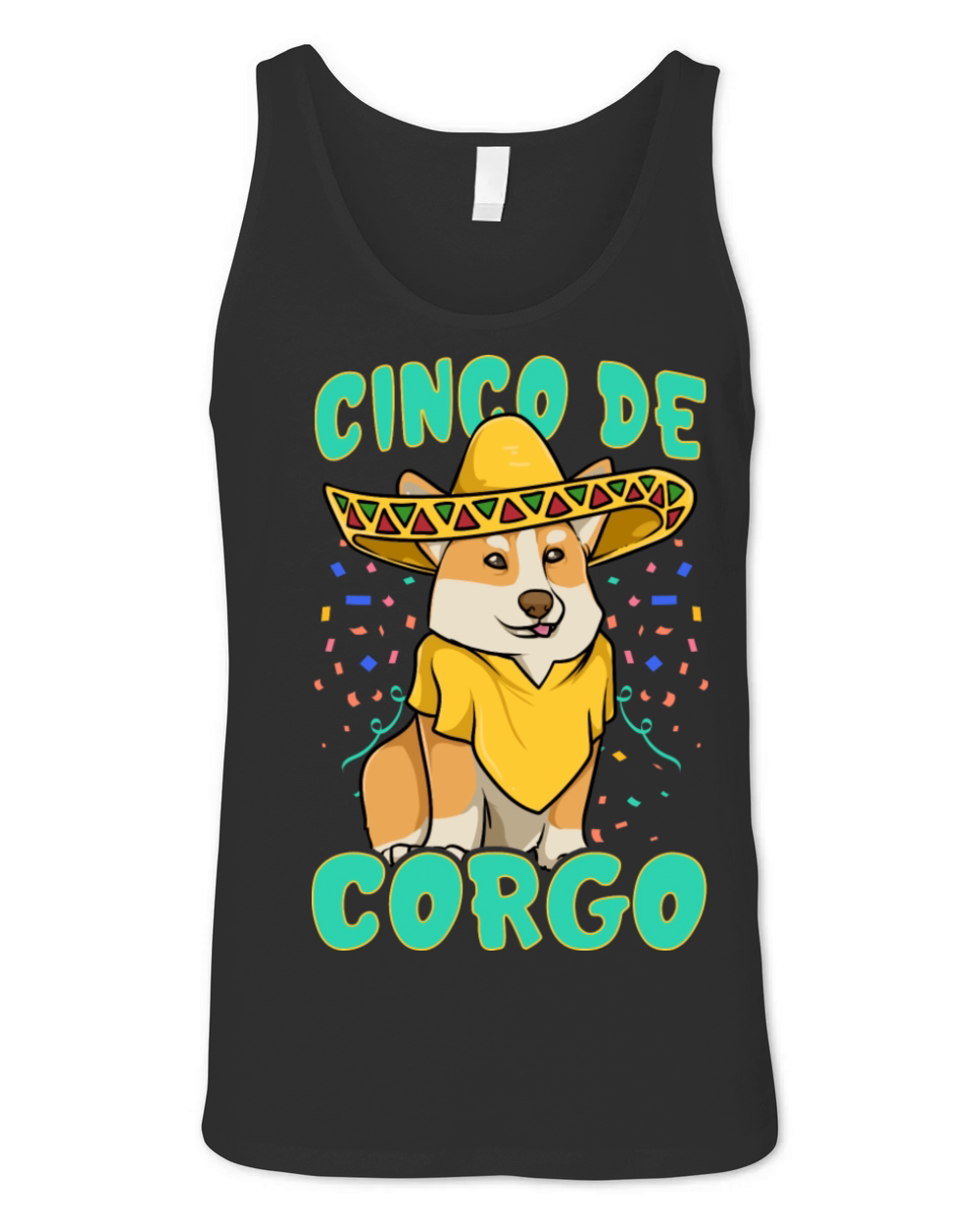 Cinco De Mayo Funny Corgi Dog With A Poncho Unisex Jersey Tank