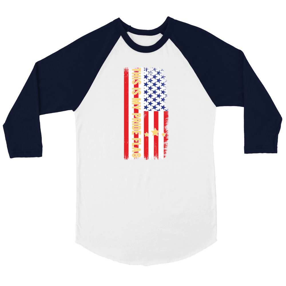 This Is My Pride Flag 4th Of July Unisex ¾ sleeve Raglan T-shirt