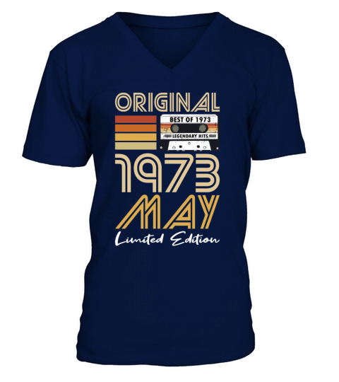 50th birthday may 1973 original 1973 V-Neck T-shirt