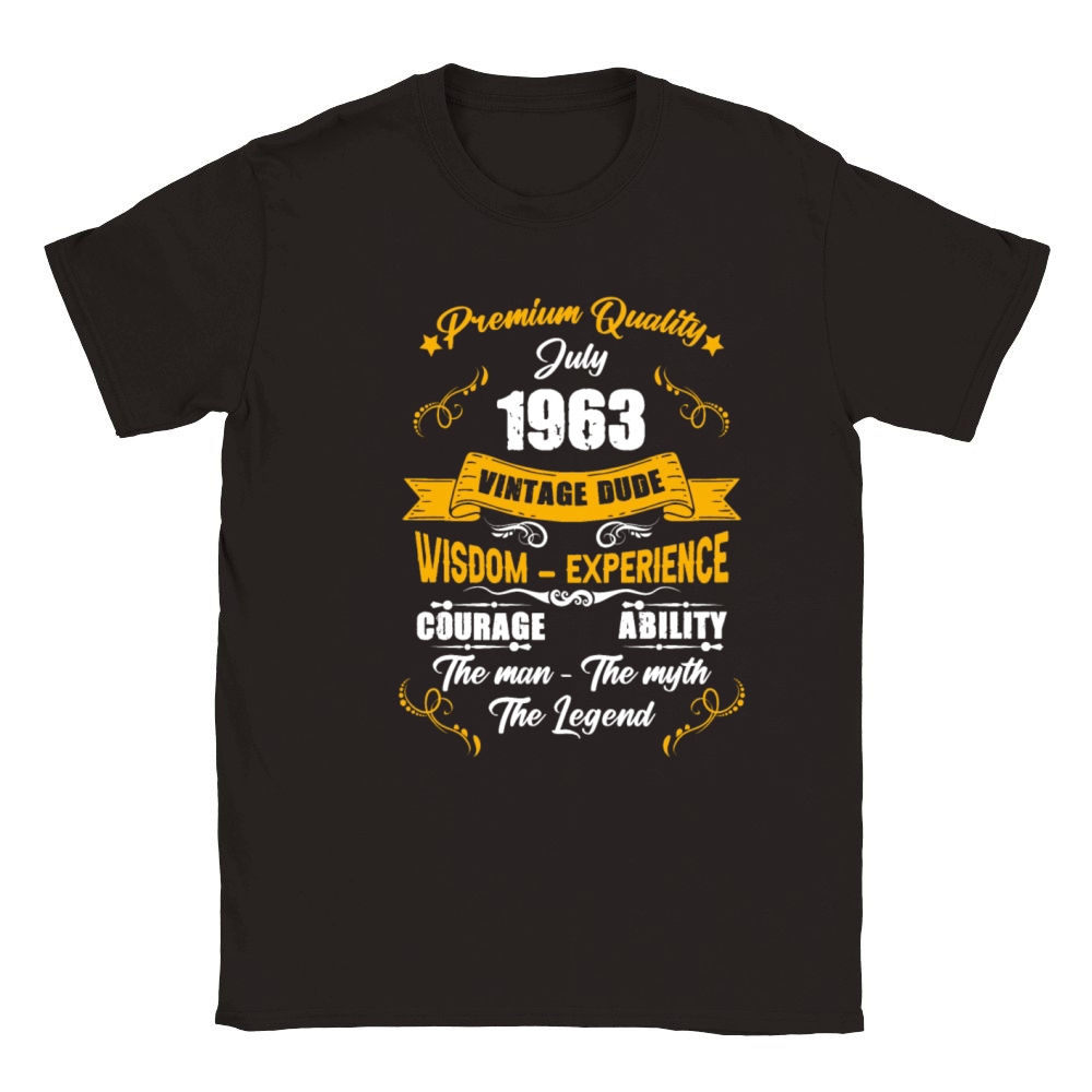 July 1963 Vintage Birthday Present Classic Kids Crewneck T-shirt