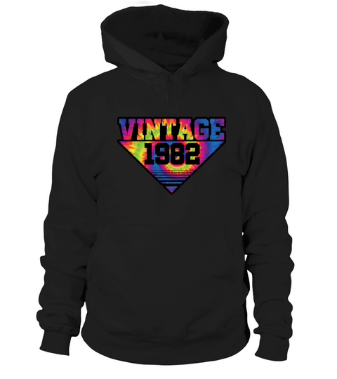 Vintage 1982 Tie Dye Splash Color Triangle Hoodie Unisex
