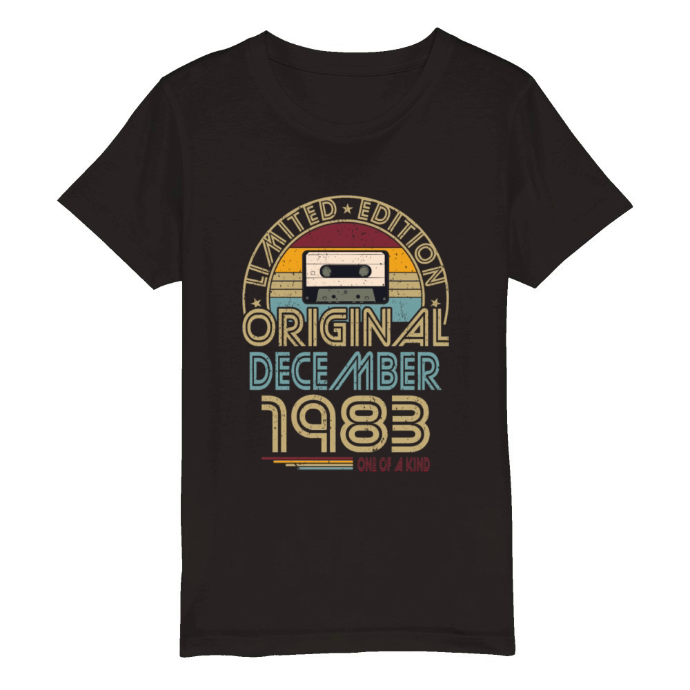 40th birthday december 1983 original 1983 Organic Kids Crewneck T-shirt