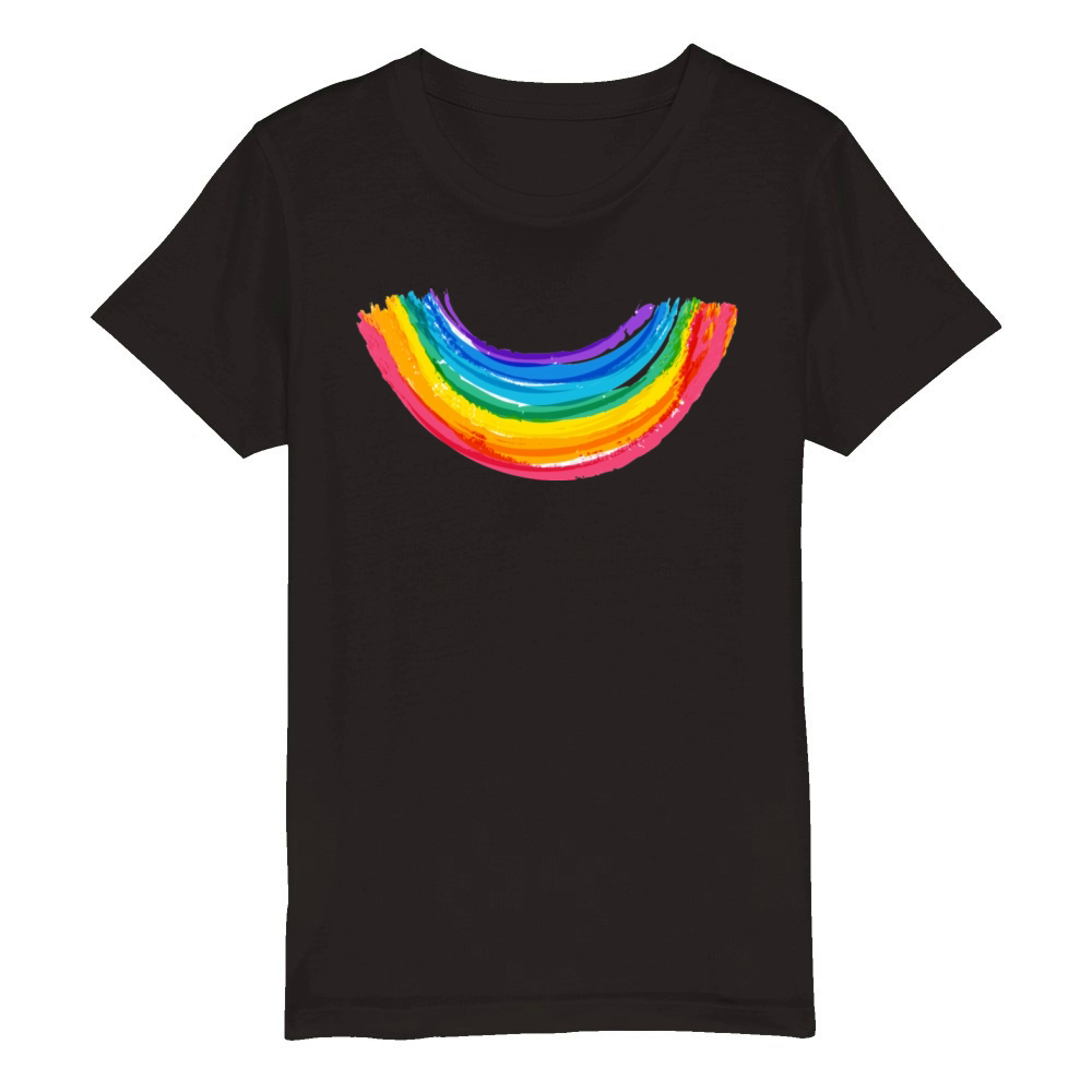 Rainbow Smile Rainbow Colors Organic Kids Crewneck T-shirt