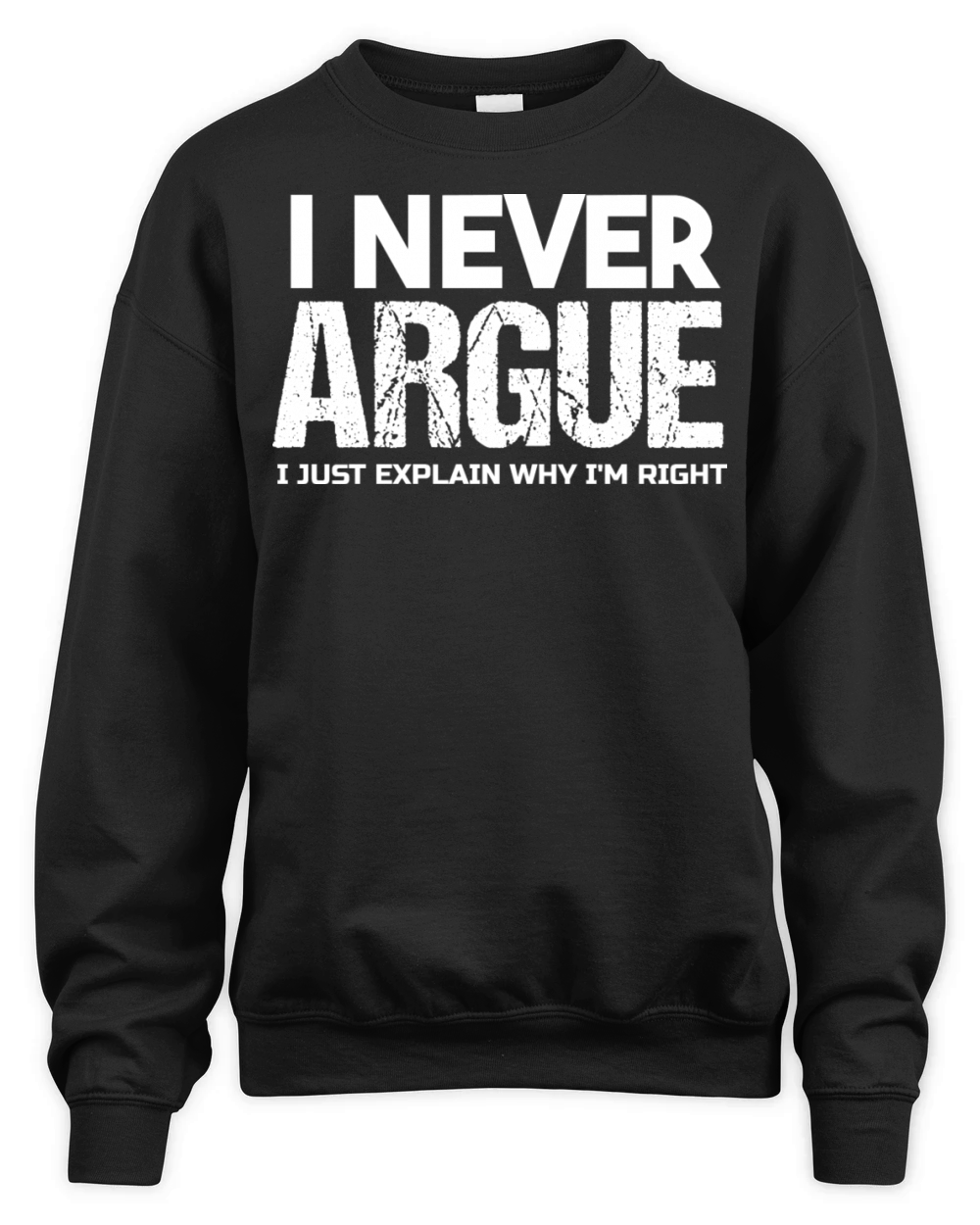 I NEVER ARGUE I JUST EXPLAIN WHY IM RIGHT T-Shirt Unisex Premium Crewneck Sweatshirt