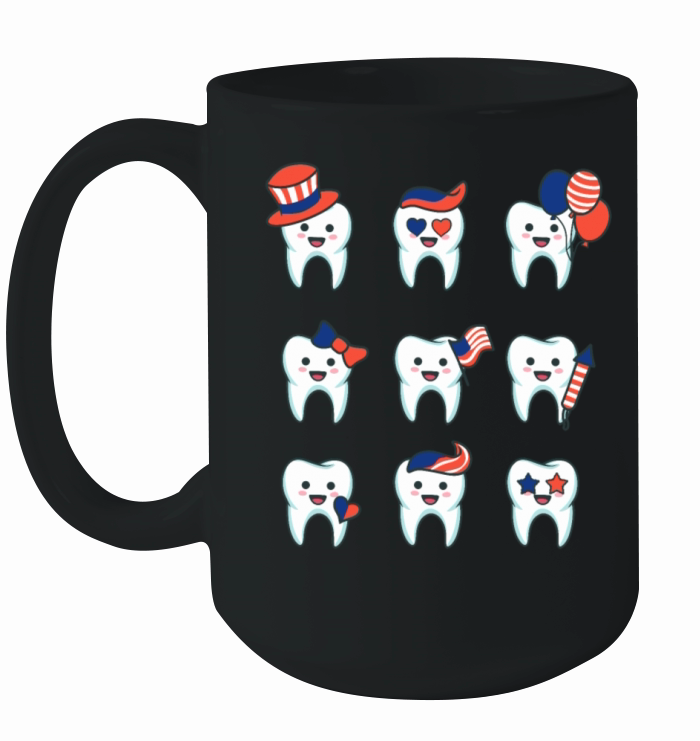 4th July Tooth Teeth Dentist Ceramic Mug