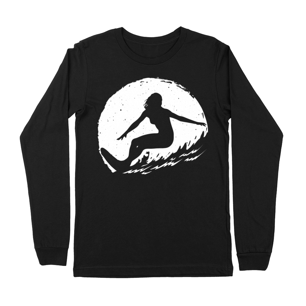 Surf Art Beach Surfer Hawaiian Wave Surfing Premium Long Sleeve