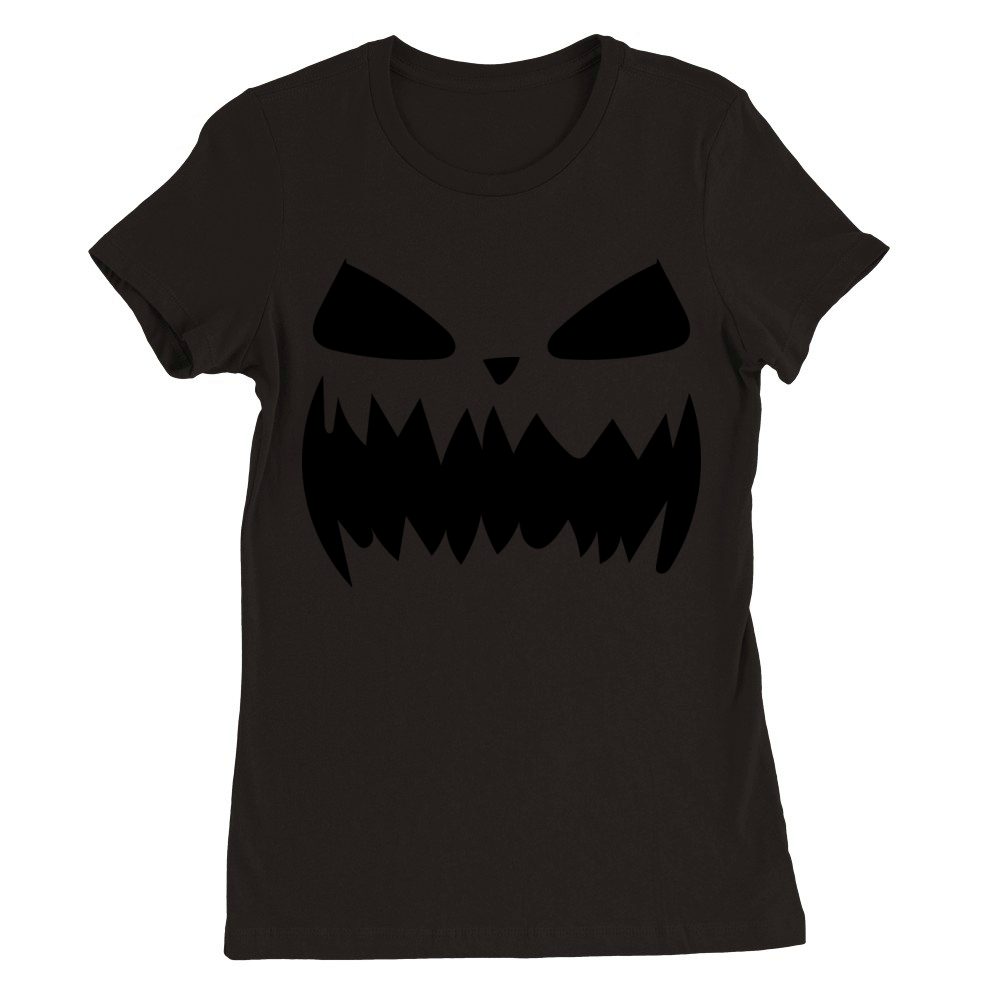 Scary faces halloween (5) Premium Womens Crewneck T-shirt
