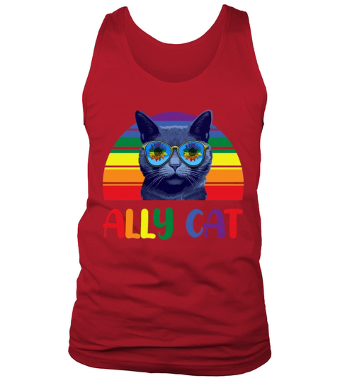 Ally Cat LGBT Gay Rainbow Pride Flag 2023 Tank Top Unisex