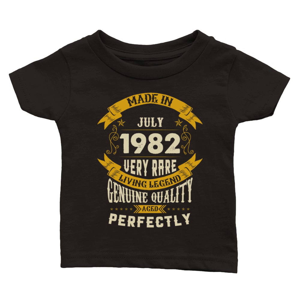July 1982 Vintage Birthday Present Classic Baby Crewneck T-shirt