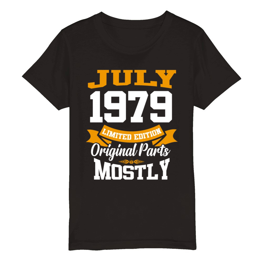 July 1979 Vintage Birthday Present Organic Kids Crewneck T-shirt