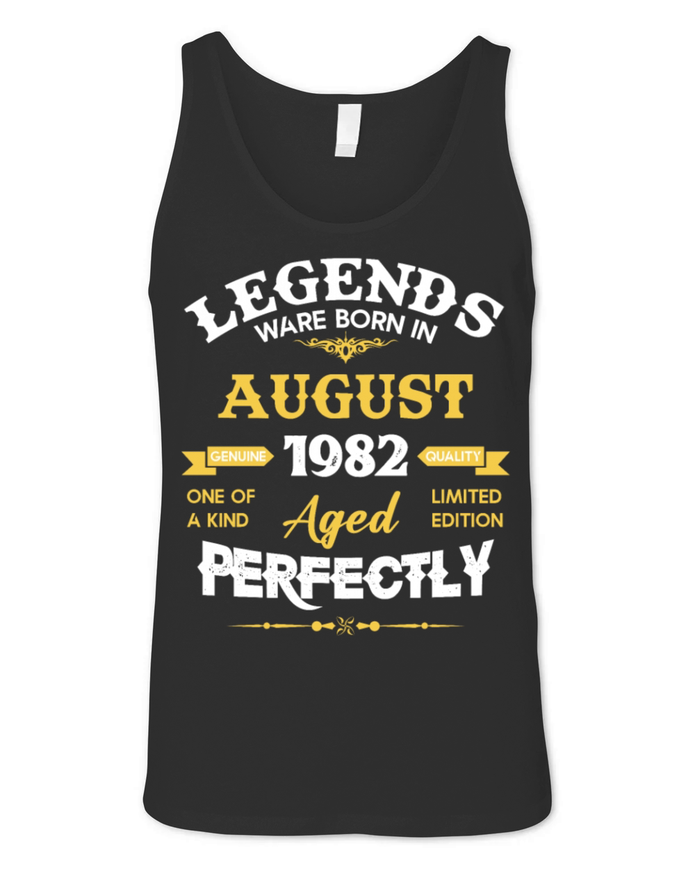 Vintage Aged To Perfection August 1982 Unisex Jersey Tank