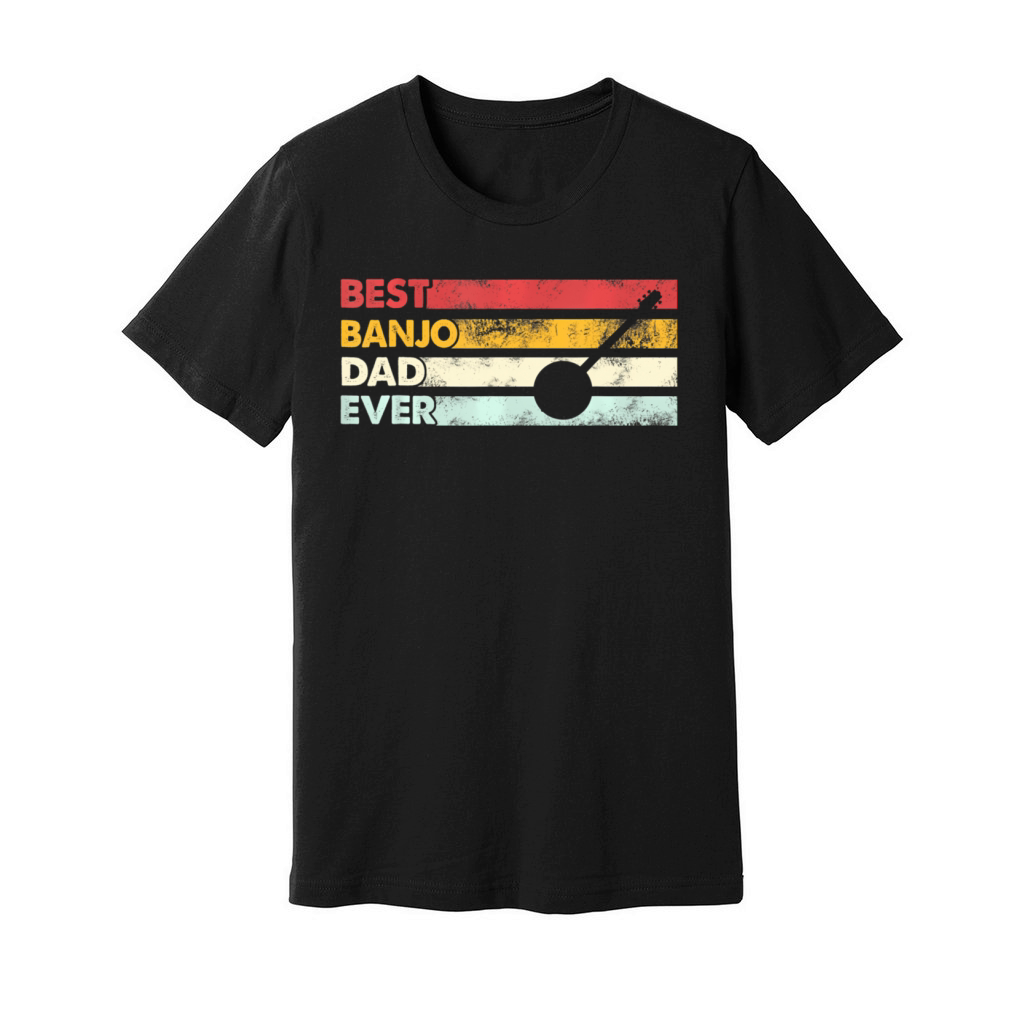 Best Dad Ever Father Vintage Banjo Unisex Jersey Tee